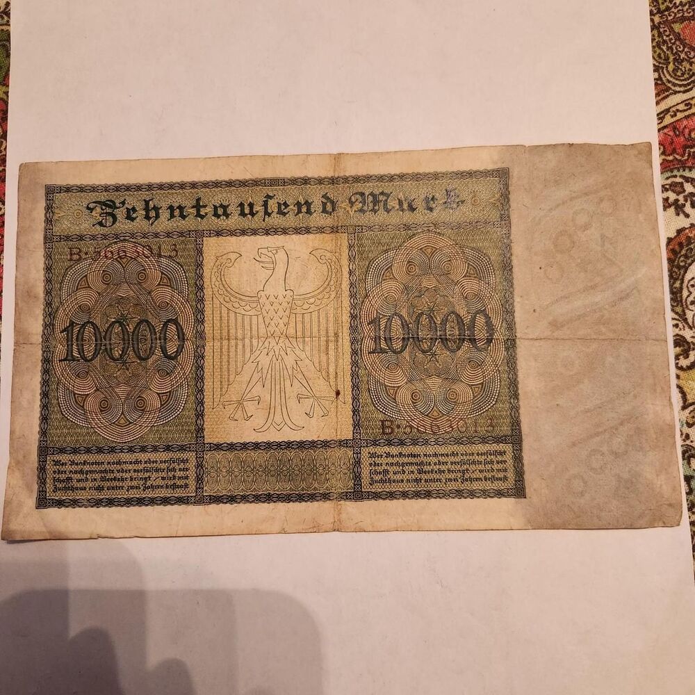 This is an authentic 10,000 Mark German...